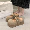 Thick-bottomed Spring and Summer New Casual Outer Wear Baotou Drag Non-slip Versatile Slippers 2025 Tide Muffin Bottom Increases