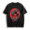 Japanese Red Oni Snake Print Cool Casual Short Sleeve Top Pure Cotton T-shirt