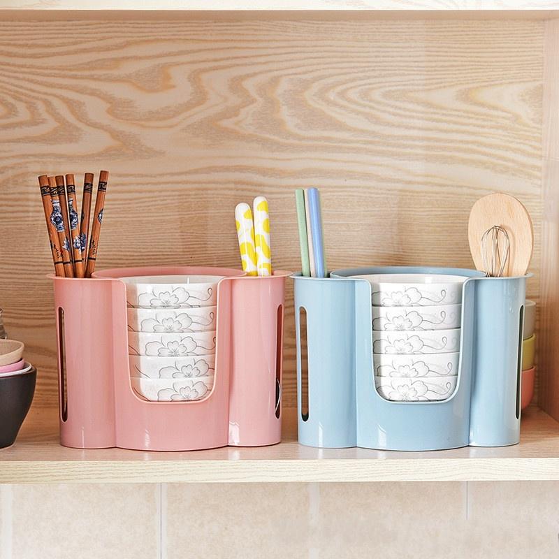 1PCS/Plastic Dish Rack Placeware Storage Box Kitchen Supplies Countertop Spoon Rack Drain Rack Stora