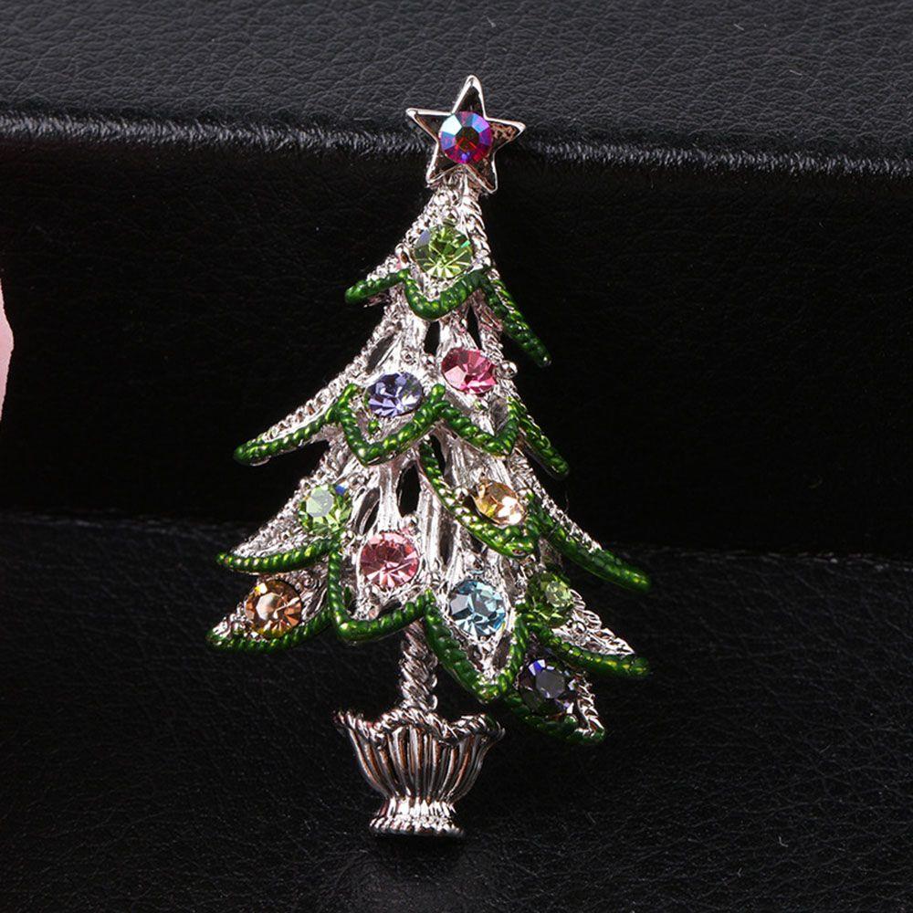 Retro Party Gift Fashion Decor Accessories Woman Christmas Tree Lapel  Pins Brooches Jewelry