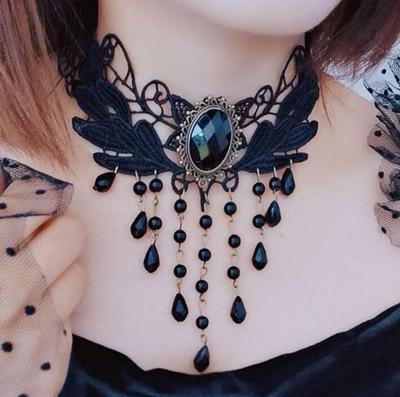 Gothic Black Lace Clavicle Choker Necklace - Simple Punk Women's Accessory