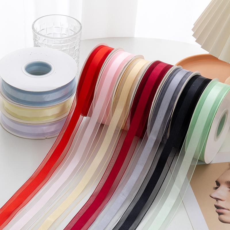 Thin Silk Ribbon Fresh Flowers Gift Packaging Handmade Bow Decoration Woven Ribbon Flower Shop Material