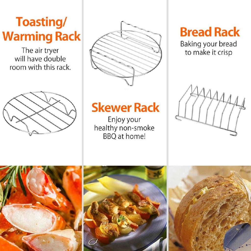 20Pcs Air Fryer Accessories Cooking Tools For Barbecue Baking Cooking Fit For 3.8-5.8QT Air Fryer