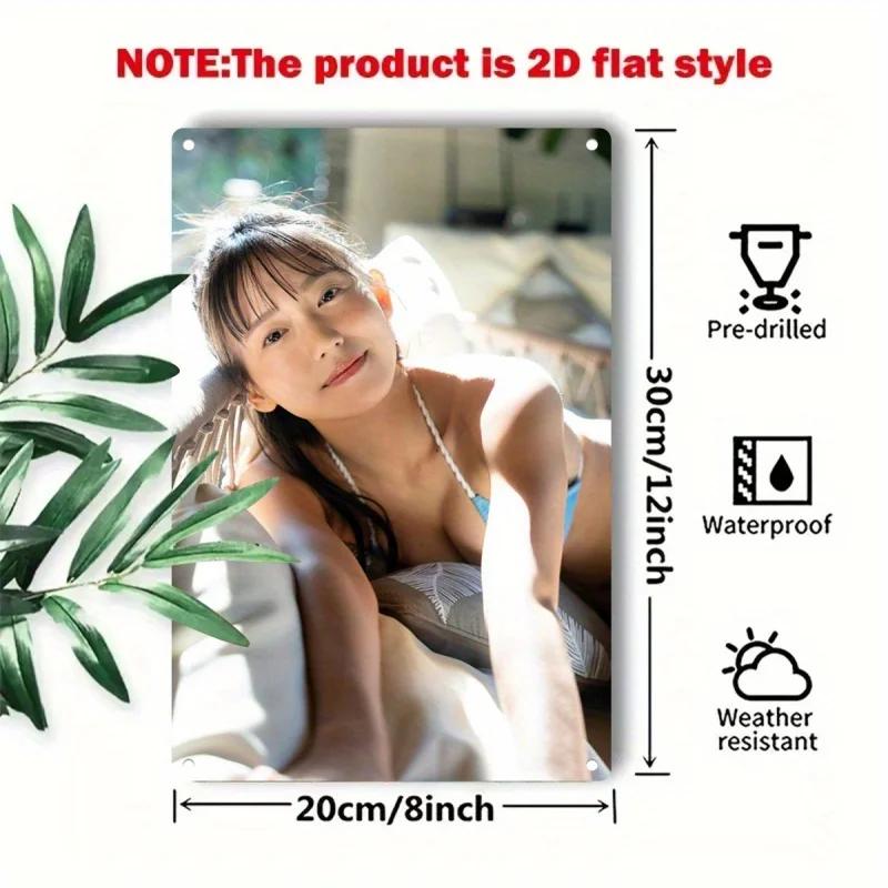 Metalowa Dekoracja Ścienna Portret Kobiety Płaski Metalowy Znak Minimalistyczny Nowoczesny Dom Trwała Płyta Żelazna