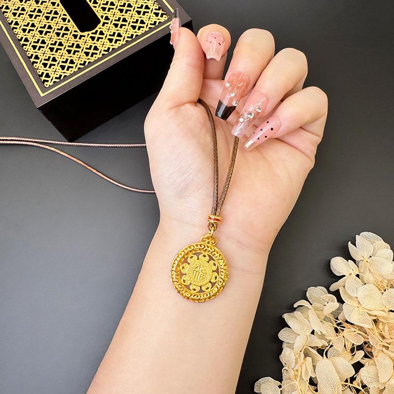 Hollow Filigree Compass Women s Retro Fortune Necklace Pendant 60CM(Necklace Long)
