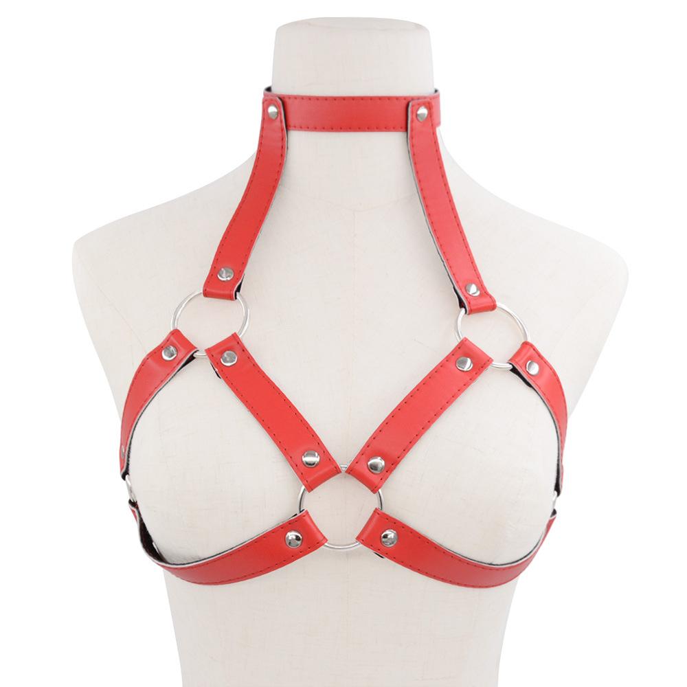 European and American Sexy Leather Clothing Women's Bondage and Discipline Clothes Adult Women Wear Nightclub Bar Performance Props