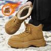 Winter Mens Platform Snow Boots Fashion Thick-Soled Fleece-Lined Cotton Shoes For Men Comfort Warm Cotton High-Top Boots For Men