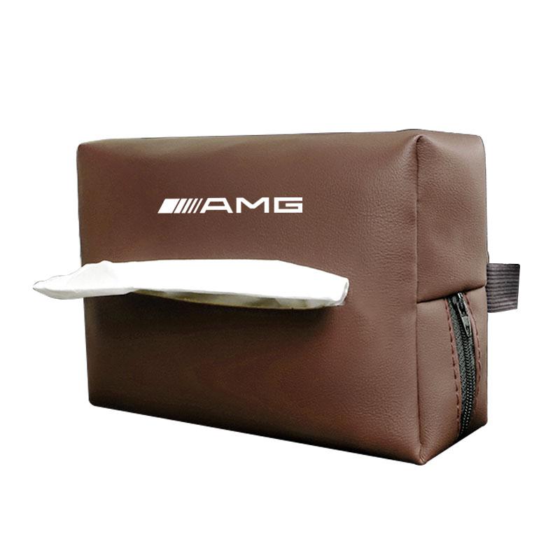 

Car Tissue Box Sun Visor Seat Back Paper Towel Storage Bag Keychain For Mercedes Benz AMG W206 W204 W205 W212 W213 W221 W222 W22