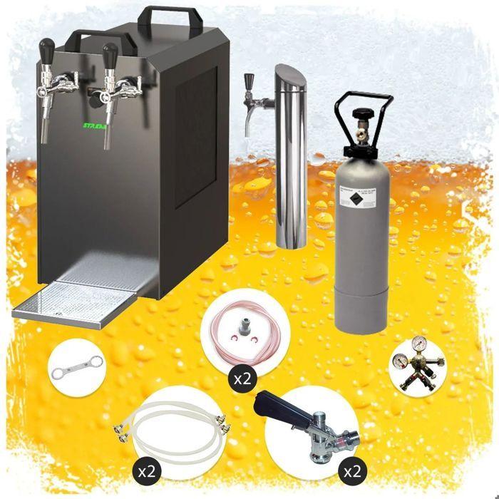 Tireuse a biere - STREAM 80 machine a biere, sous le comptoir, pompe a biere 2 lignes, 90 l-h, Combi, Coupleur Combi