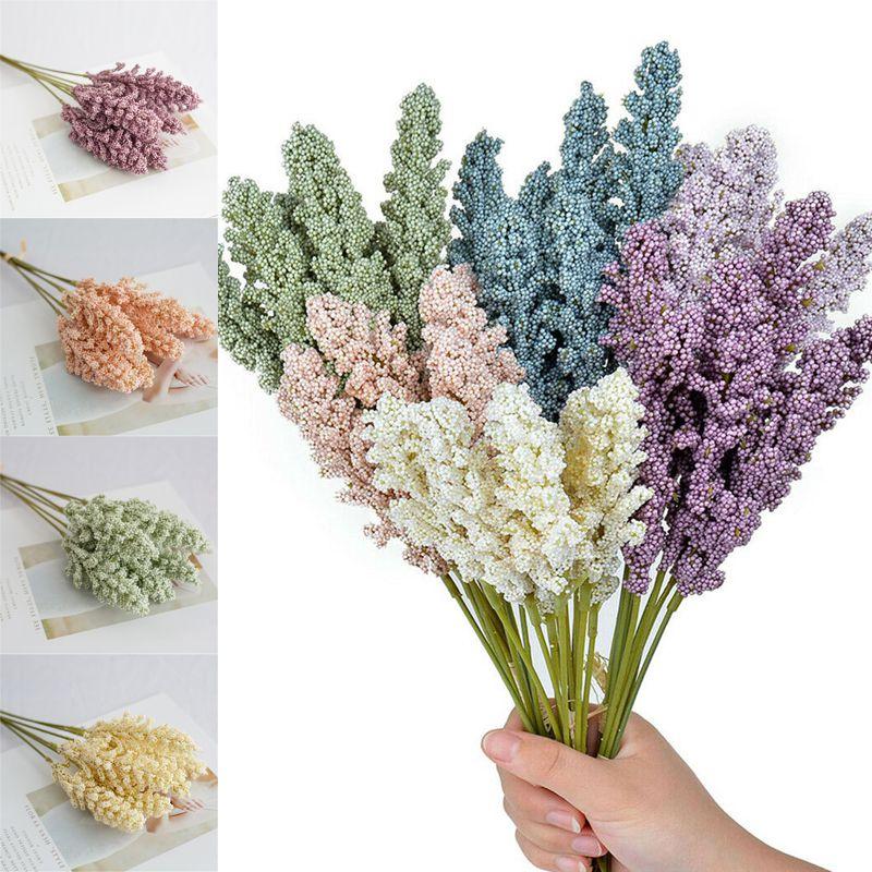 Upscale Artificial Flower Vanilla Spike Bunch For Elegant Home Wall Decor