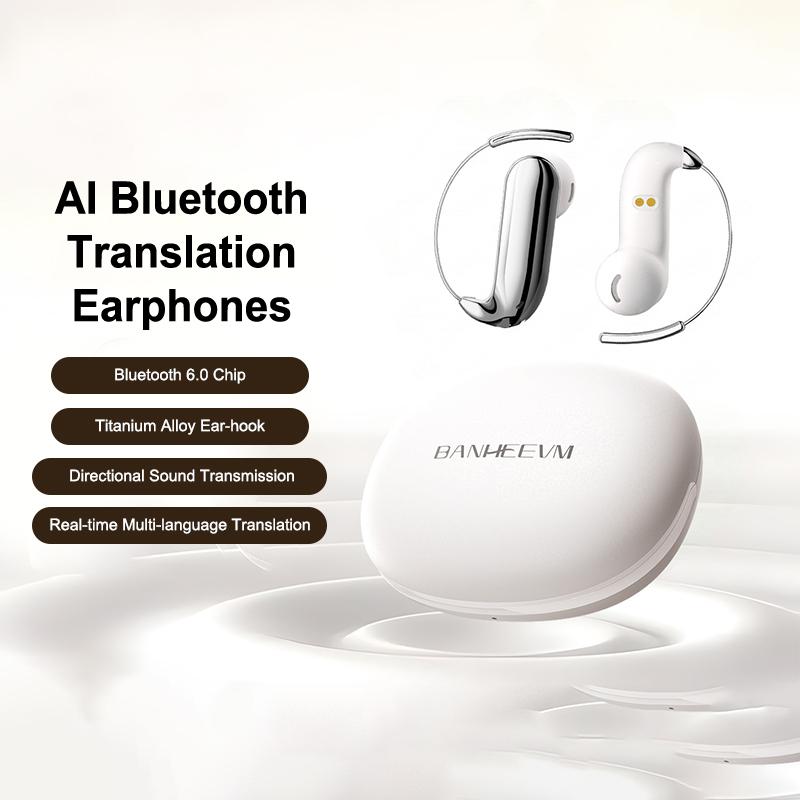Ai Translator Earbud Earphones Wireless Bluetooth Headset Business Office Travel Real Time Translation Noise Reduction Headset