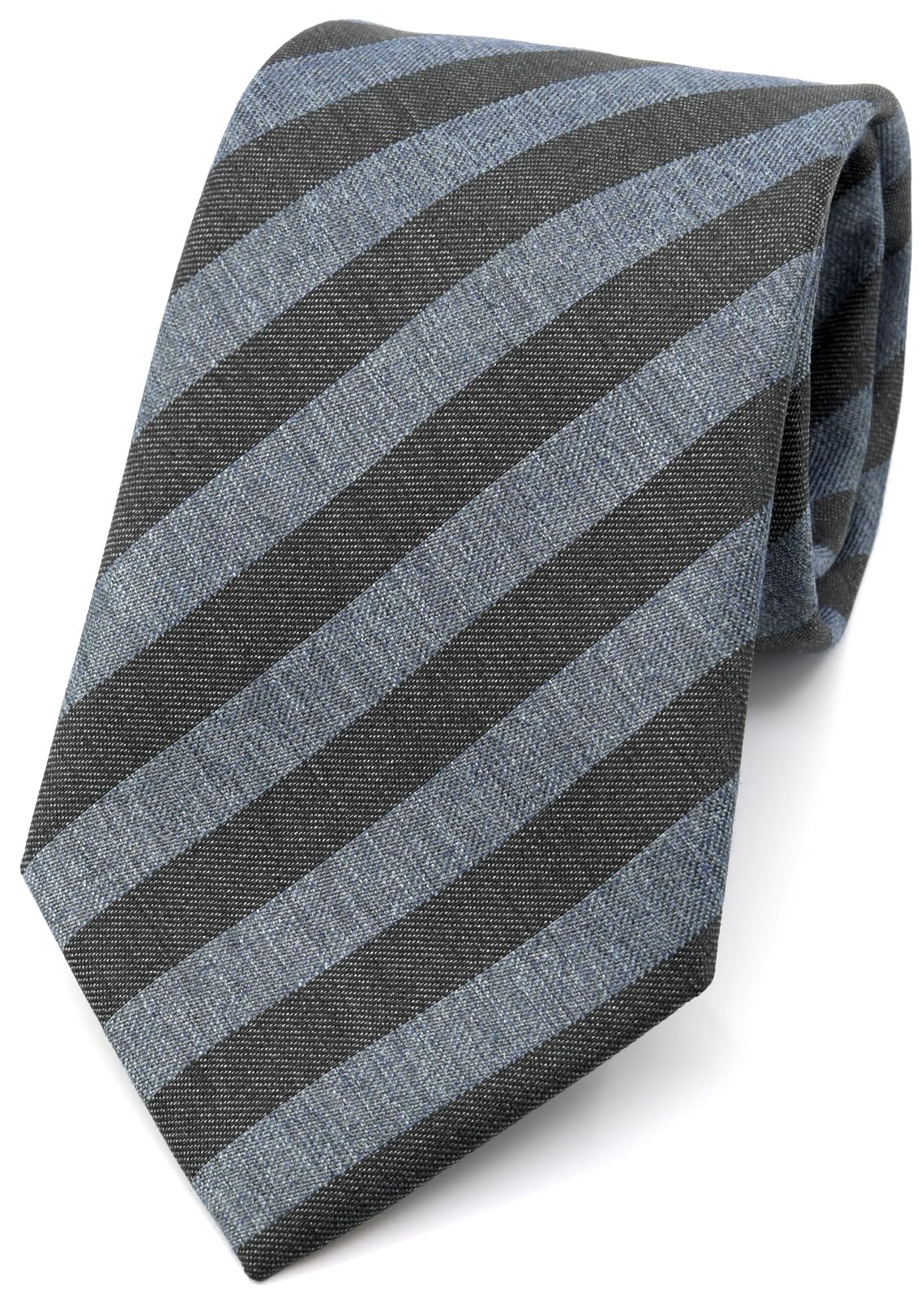 

[Color] Wool-like AutumnWinter Tie (8cm width) for Business, Interviews, Job Hunting, and Employment - Washable (Gray Stripe)