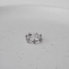 Tide Little White 925 Sterling Silver Starburst Open Ring - Women's Cool, Fashionable, and Unique Style.