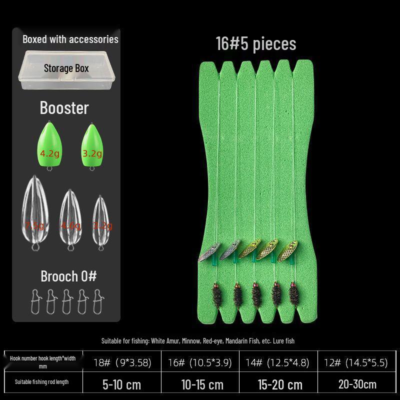 Tinplate Crankbait Rod with Red Sleeve Hook & White Stripe Melon Seed Lure - Gen 2 Poison Mosquito Fly & Tilapia Lure Set