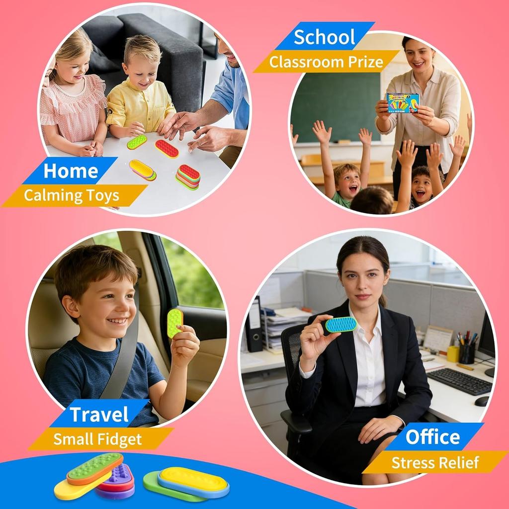 6er-Pack Magnetische Fidget-Schieber für Erwachsene Sensorisches Spielzeug für Autismus, ADHS, Angstlinderung Ruhiges Schreibtischspielzeug für Büro und Reisen