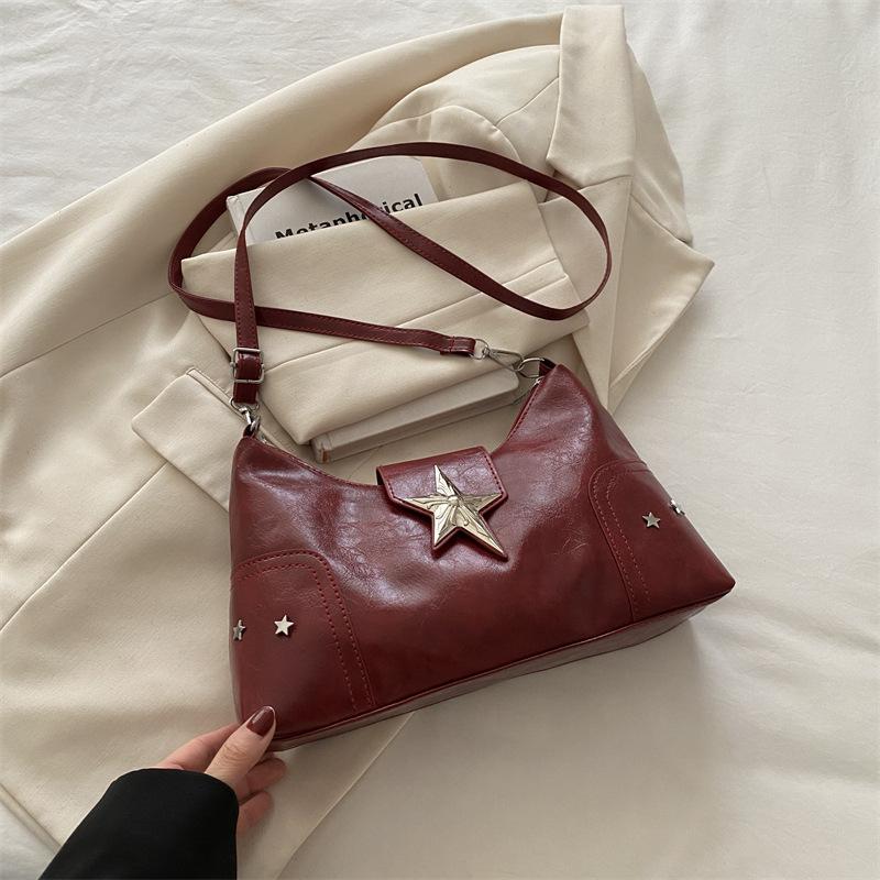 Summer Spice Girls Underarm Bag Ladies 2025 New Trendy Folded Large Capacity Shoulder Crossbody Bag Premium Sense Tote Bag