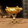 Frosch Nilpferd Skulptur Kleiner Frosch hebt riesiges Nilpferd Figur Skurrile Legierung Desktop-Ornament für Büro Bücherregal Dekor Inspirierend Motivierend