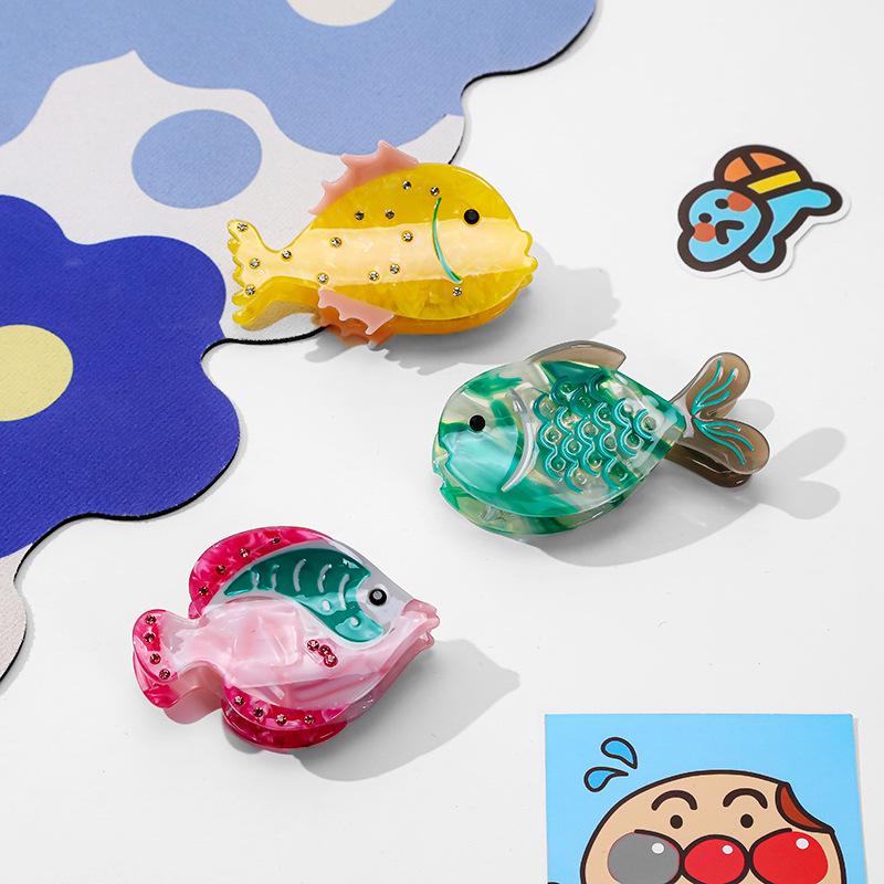 Zambia Design Decorative Shark Hair Clip with Fish Acetic Acid Material