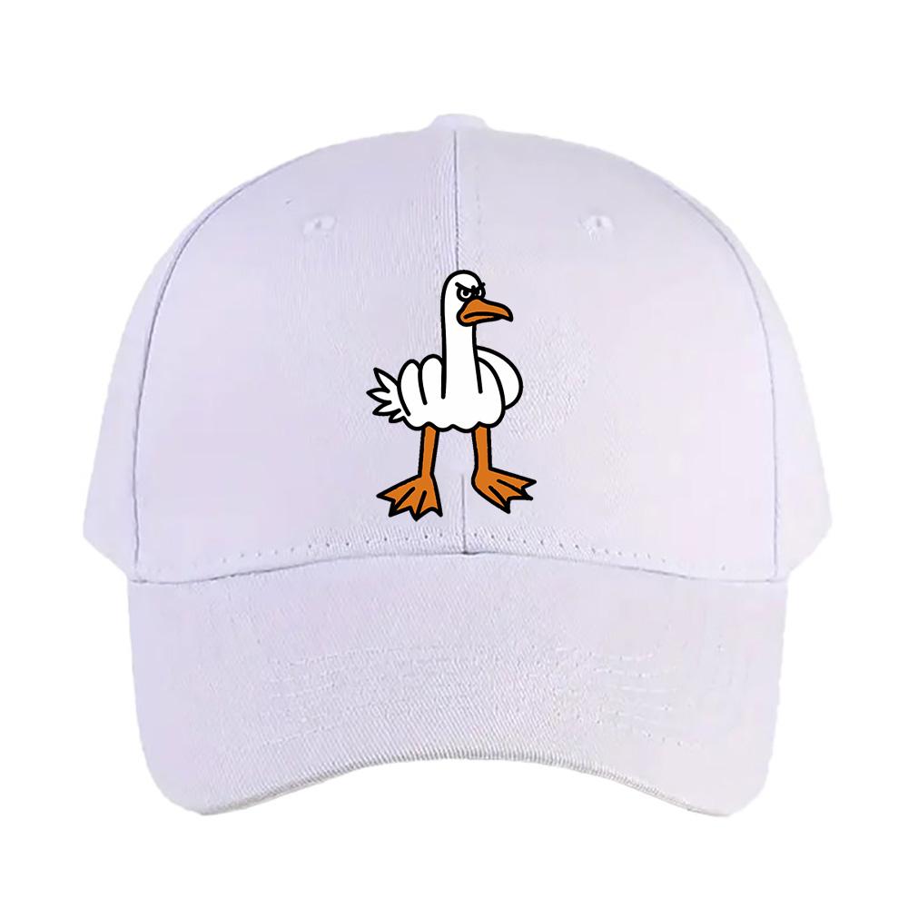 Middle Finger Goose Angry Meme Animal Cap Summer Adult Baseball Cap Adjustable with Curved Brim Duckbill Hat Protection Sun Hats