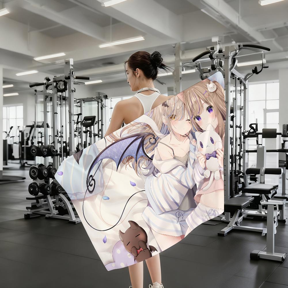White Cat Girl Towel Shower Sauna Travel Spa Quick Dry Gym Accessories Soft Large Beach Towels