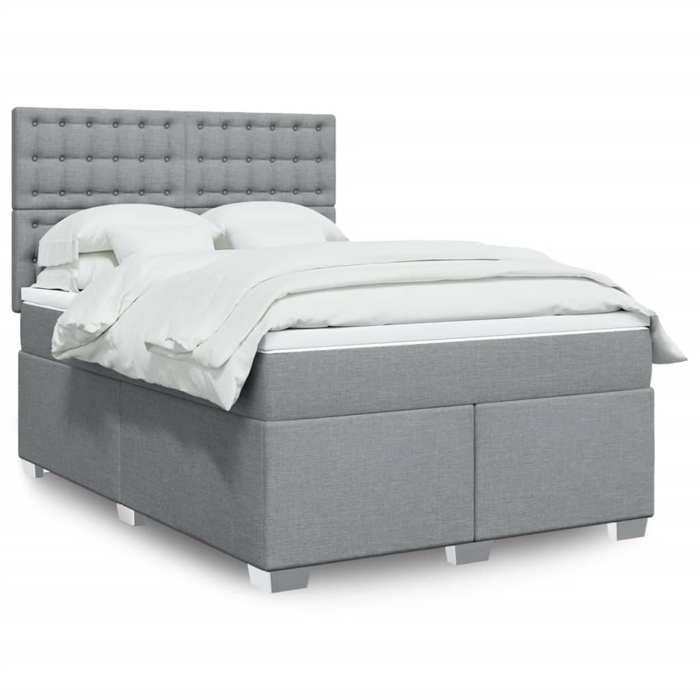 VidaXL Sommier à lattes de lit avec matelas Gris clair 160x200cm Tissu 3290553