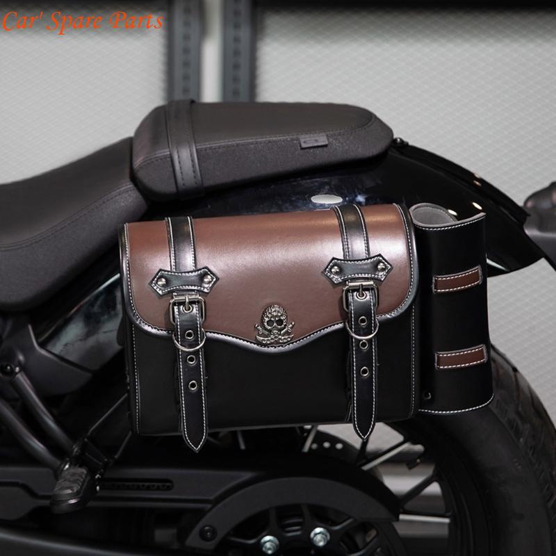 

Y4UA Multiple Pocket Motorcycle Side Bag Leather Saddlebag for Organized Storage China Mainland