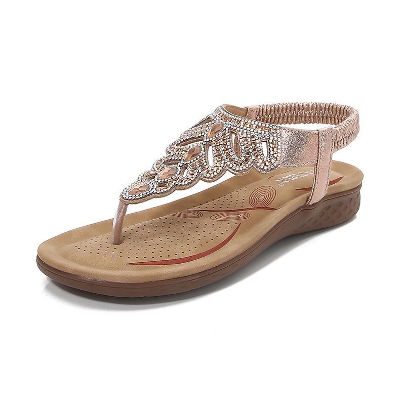 Shoes women's sandals women's summer new rhinestone toe sandals large size platform sandals