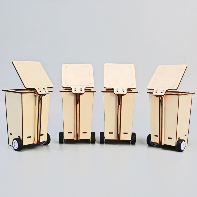Technology Small Production Flip Trash Can Primary And Secondary School Students Science Experiment Puzzle Creative Invention Handmade Diy Material