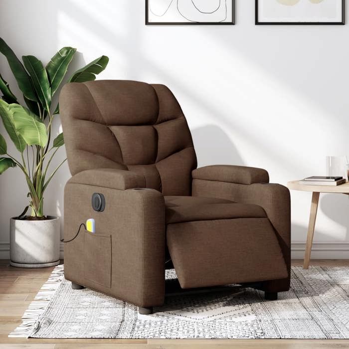VidaXL Electric Massage Recliner, Relaxation Chair with Adjustable Backrest and Footrest, Seat of 3204588