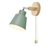 Modern Minimalist Macaron Bedside Wall Lamp Wooden Zipper Switch Nordic Dining Room Living Room Decoration Background Wall Lamps Applicable