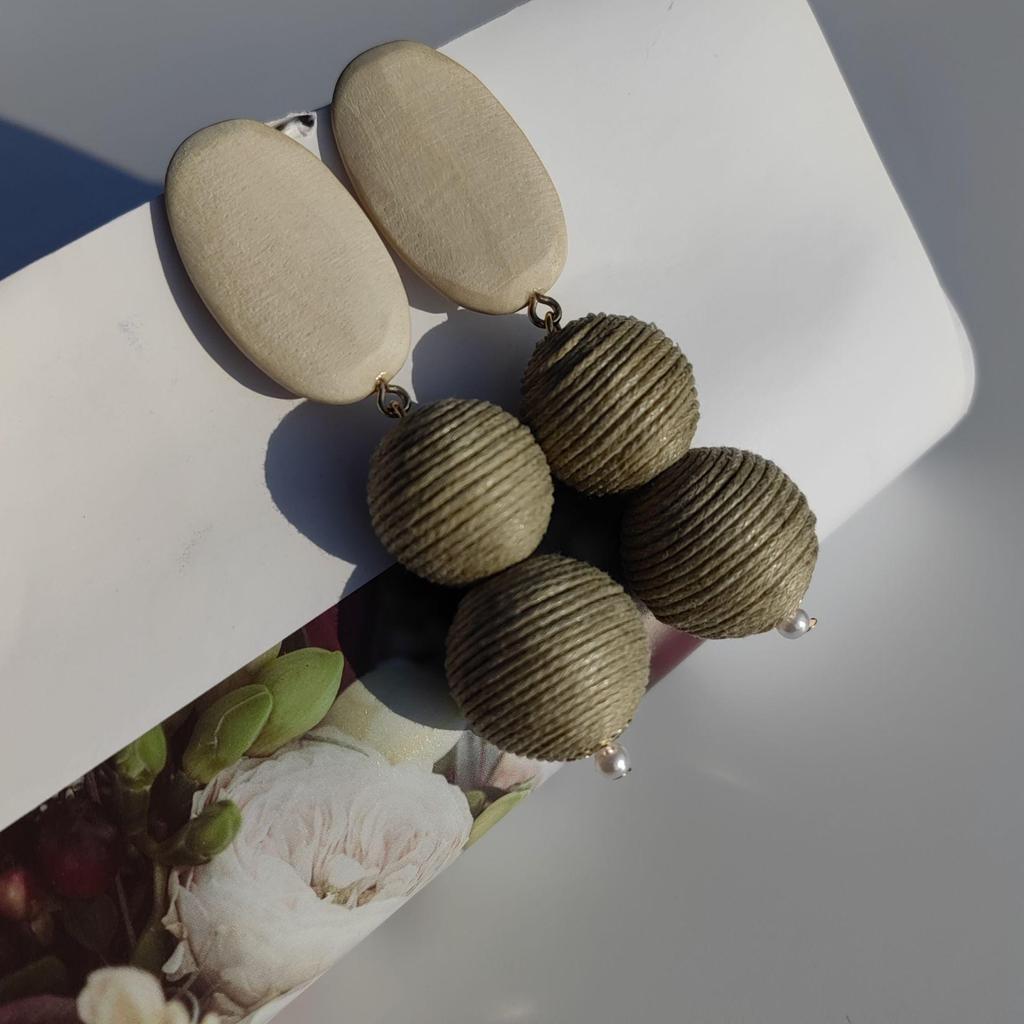 Pendientes Colgantes Geométricos de Madera Bohemios: Joyería de Verano para Mujer