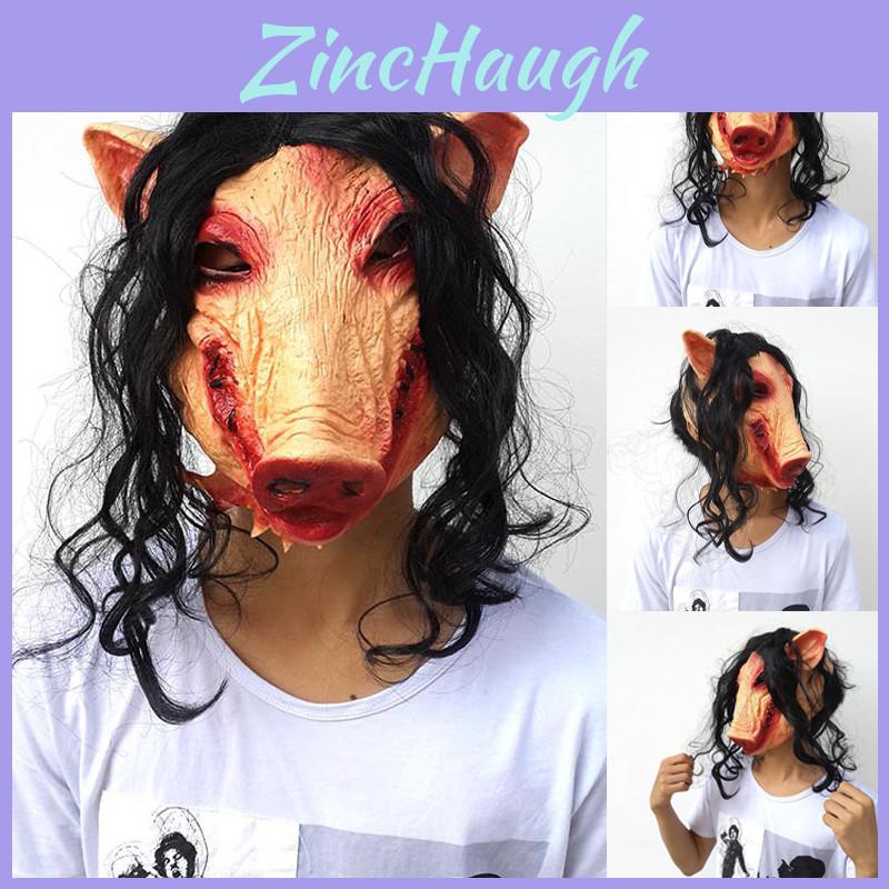 Creepy Animal Prop Scary Pig Head Mask For Halloween Cosplay Costume Parties