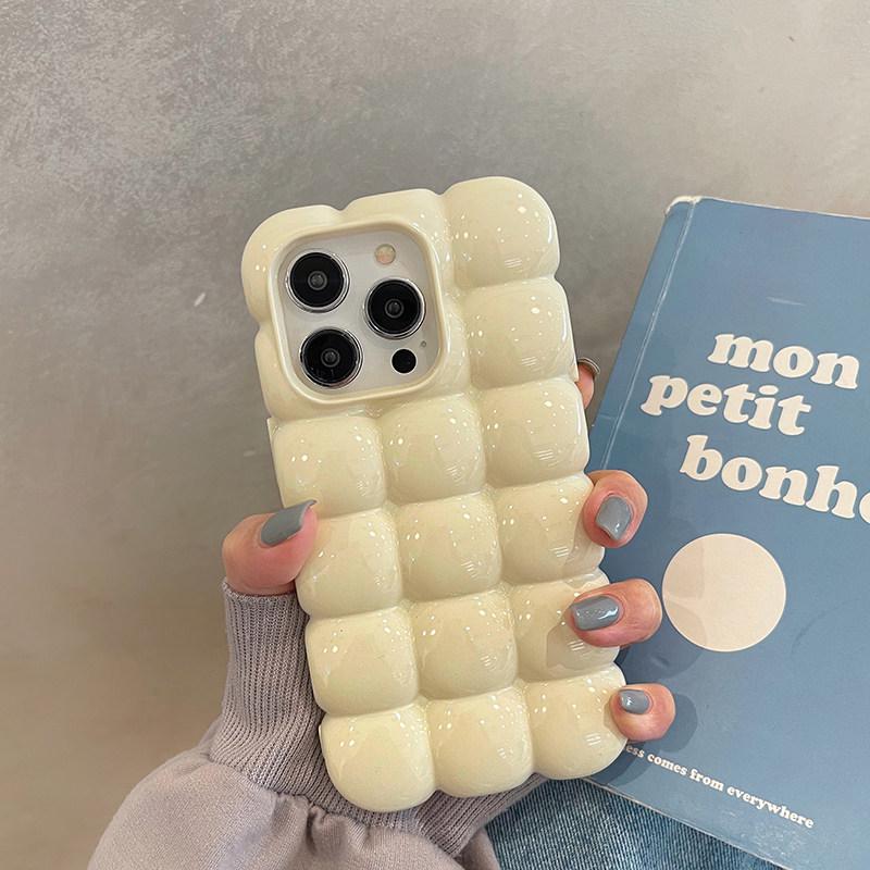 

3D Cube Egg Waffle Anti-Fall Phone Case for iPhone 14/13/Apple 17/16/15 PROMAX 16 Pro Max