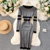 New Autumn Knitting Sweater Dress Women Solid Knitted Sexy Bandage Sheath Bodycon Sundress