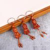 [ZY]Ethnic Style Buddhism Carving Pendant Key Holder Wooden Keychain Bag Hanging Jewelry Gift Praying For Peace And Good Fortune