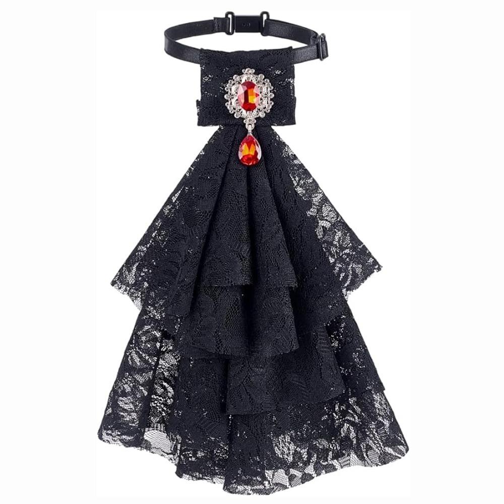 

Ruffled Lace Jabot Collar Detachable Costume Collar Jabot Necktie Fancy Dress Parties