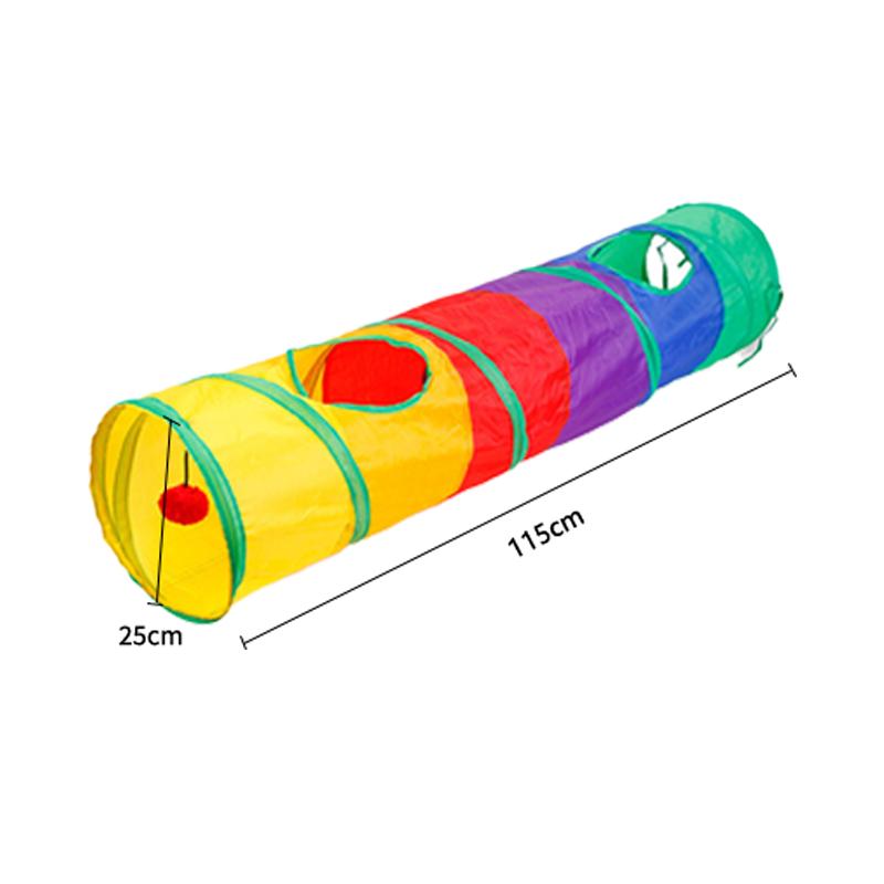 Rainbow Cat Tunnel Collapsible Pet Play Tube Interactive Hide And Seek Toy For Kitten Puppy Puzzle Exercise Agility Outdoor