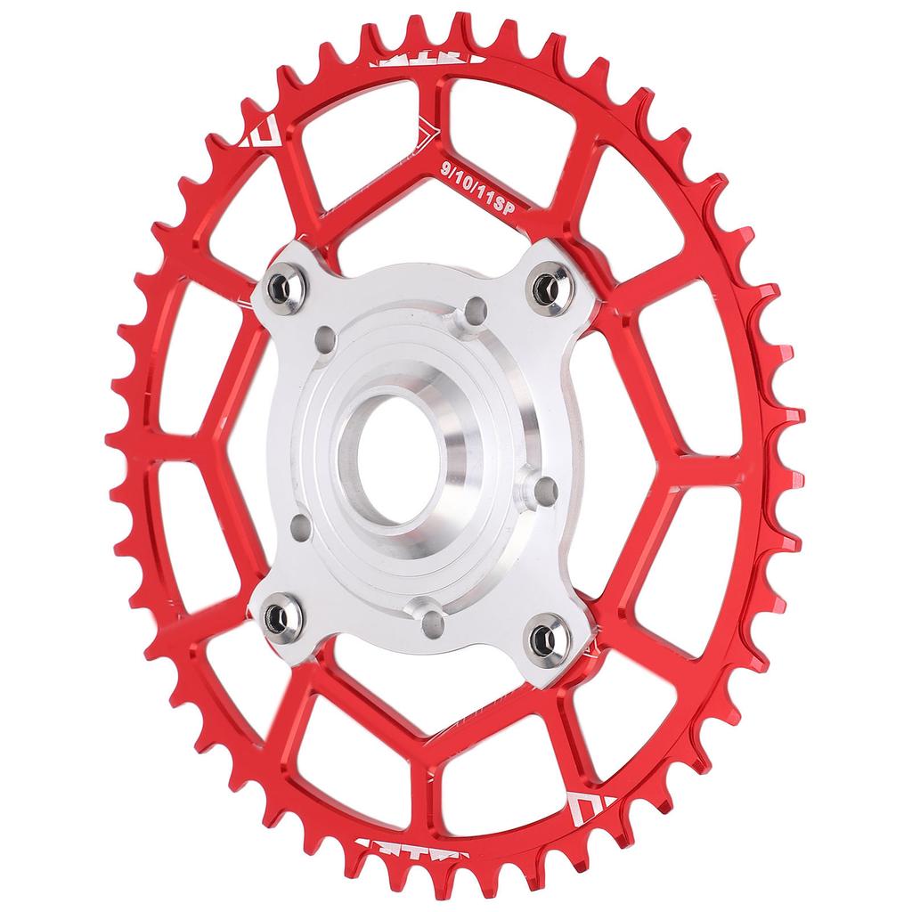 Aluminum Alloy 46T 104 BCD Chainring and Adapter Replacement for Tongsheng Mid Drive Motor Red