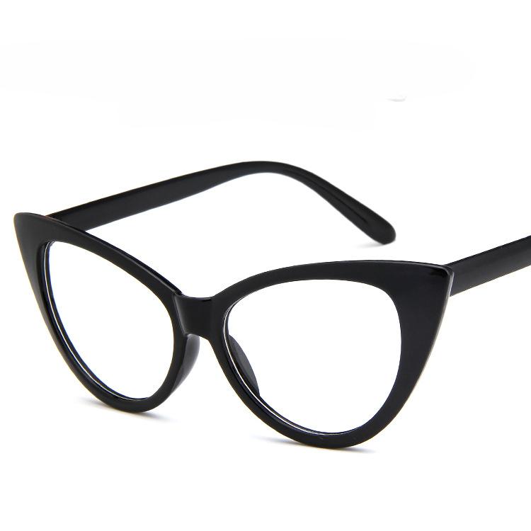 

Европа и Америка Мода ПОЛНООПРАВНЫЕ Кошачий глаз Женские очки Винтажная Личность Мужские Очки чёрный