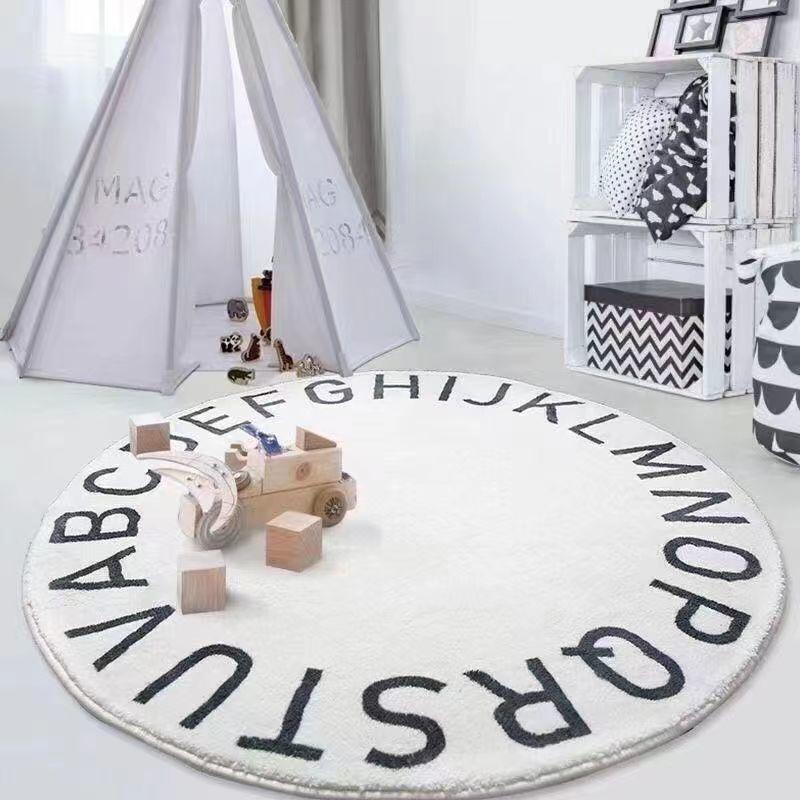 Schlafzimmerteppich Schmutzabweisender Make-up-Hocker-Teppich Nachttischteppich Runder Teppich Wohnzimmerteppich