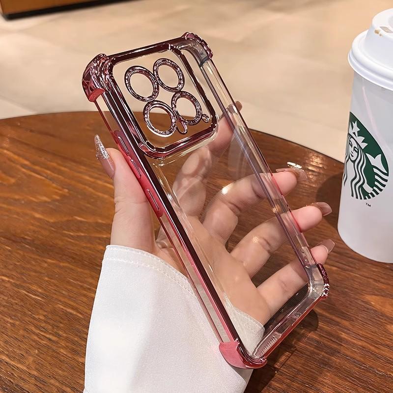 

Подходит для Xiaomi 15pro Противоударный чехол для мобильного телефона Четырехугольная воздушная подушка Утолщенный Redmi 10 Полностью закрывающий Note13PRO Защитный чехол Xiaomi 15Pro розовый