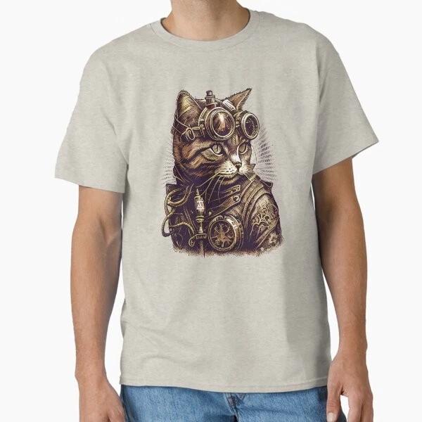 Steampunk Cat 6 Classic Tshirt Made In Usaaus Tshirt S2xl S