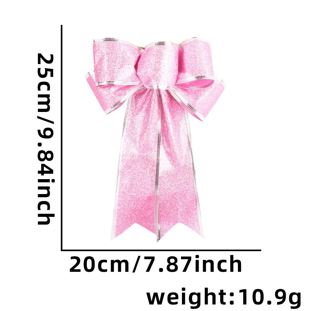 Gold Glitter Christmas Tree Bow Ornament - 25CM 