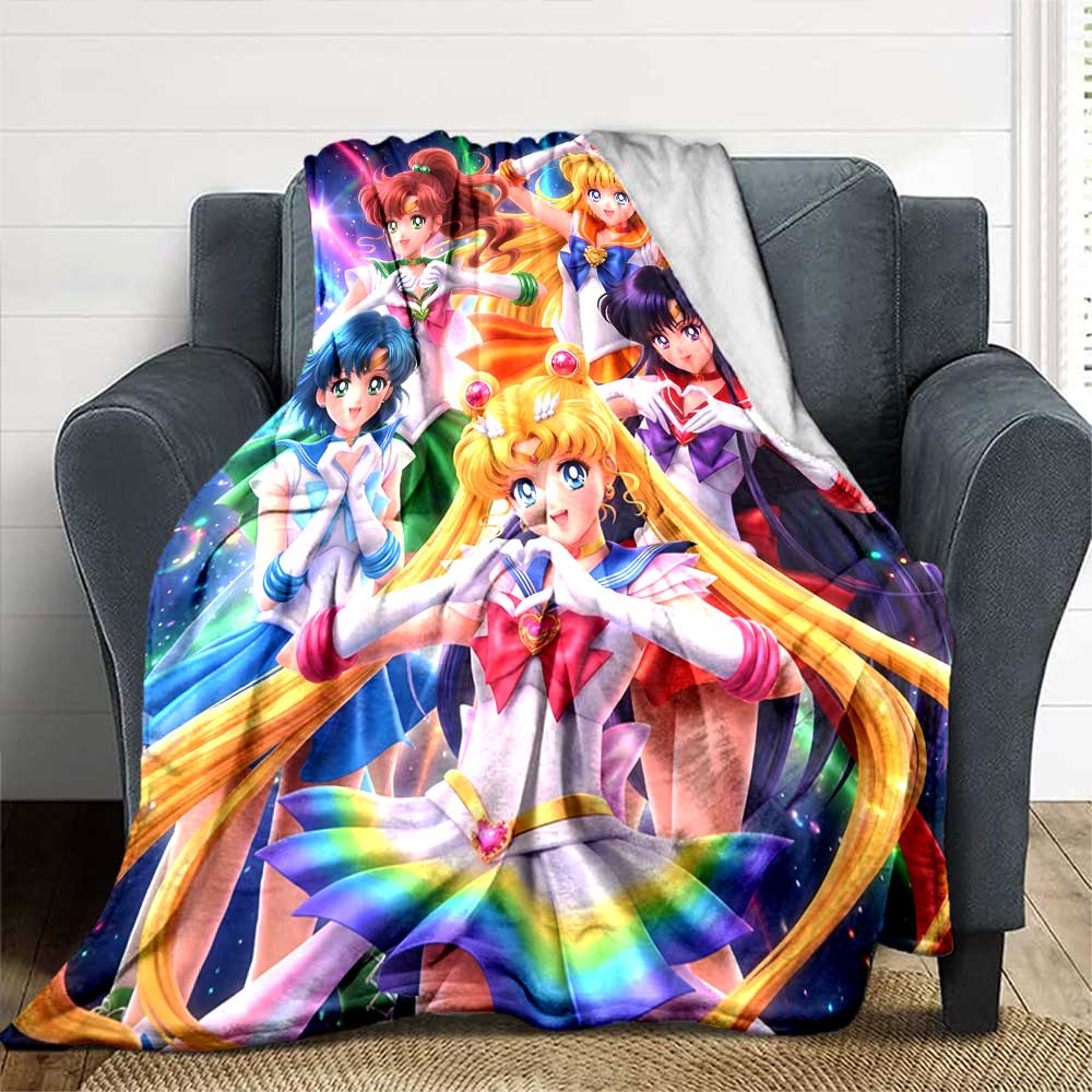 Sailor Moon Adventure Blanket Warmthful Decor Blanket Versatile for Sofa Sofa Couch Office Bed Picnics Warmthful Decor Best Holiday Y3
