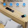 Recessed Power Strip with 2 Sockets USB A USB C Ports Embedded Furniture Charging Station for Desk Nightstand Cabinet