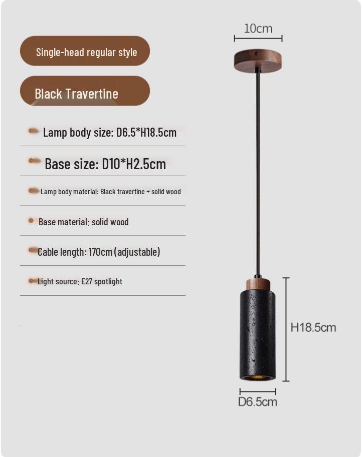 Nordic Wabi-Sabi Yellow Cave Stone Pendant for Restaurant or Bedroom Lighting