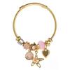 Women Adjustable Bracelet Rhinestone Stars Shells Pendant Bangle