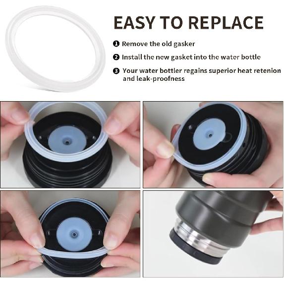 Replacement Gaskets Compatible with Thermos Stainless King Food Jar 16 and 24 Ounce, Silicone Seals Ring Ensures Containers a Leak-Proof Seal,