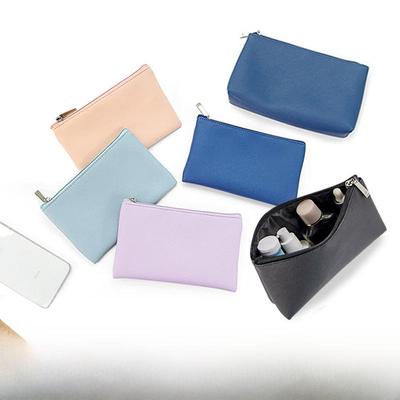 Compact Purple PU Leather Makeup Bag Set - Portable Lipstick and Brush Storage In Large, Medium, and Small Sizes.