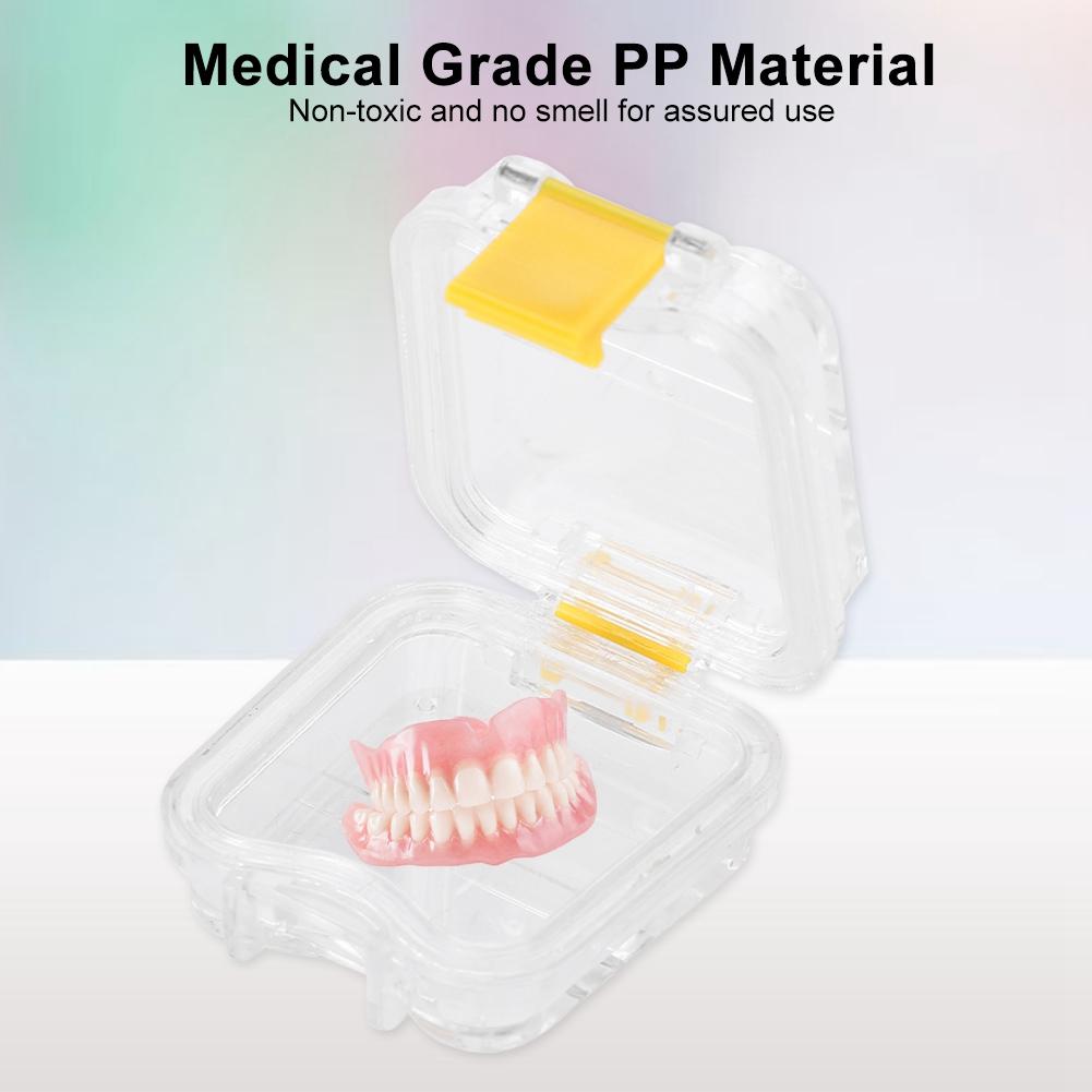 Professional Denture Box Dental False Teeth Storage Case Tooth Container with Film